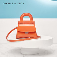 CHARLES＆KEITH2021春季CK6-30671099摩登迷你翻盖手提单肩包女 Orange橙色 XS