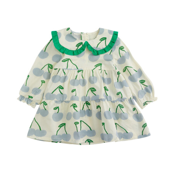 棉花堂女宝宝连衣裙春夏季新款超萌可爱娃娃领裙子婴儿外出上衣服 白