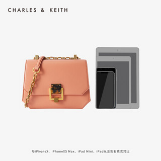 CHARLES＆KEITH2021春季CK2-80270480女士时尚链条翻盖单肩包 Peach桃红色 M