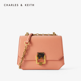 CHARLES＆KEITH2021春季CK2-80270480女士时尚链条翻盖单肩包 Peach桃红色 M