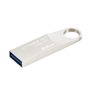 金士顿（Kingston）U盘 64GB DTSE9G2 商务办公金属优盘 USB3.0 标配+挂绳