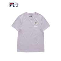 FILA FUSION斐乐 KKi同款女子针织短袖衫2021年春季新款宽松T恤 T11W128103F 香水紫-VT(宽松版型,建议拍小一码) 165/84A/M