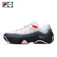 FILA FUSION斐乐 女子复古篮球鞋2021春夏新款厚底运动鞋子T12W121201F 斐乐白/城堡灰-WC 38.5