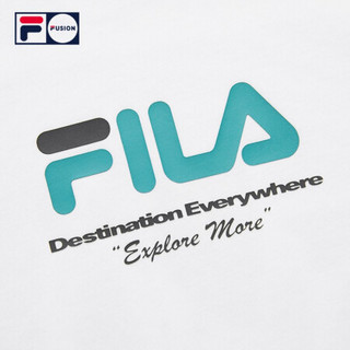 FILA FUSION潮牌男子针织短袖衫2021春夏新款时尚印花运动T恤上衣 T11M123104F 标准白-WT 170/92A/M