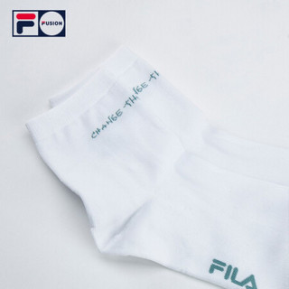 FILA FUSION 斐乐潮牌情侣中腰袜2021春夏新款透气排汗舒适运动袜子 T13M123302F 标准白-WT M