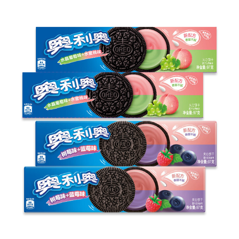 奥利奥oreo夹心饼干缤纷双果味纷享双口味组合装休闲零食囤货必备97g