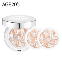 爱敬 AGE20's(age20s)经典白气垫三芯装/bb霜/粉底霜/粉底液13号浅肤色 水润保湿遮瑕 12.5g*3