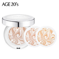 爱敬 AGE20's(age20s)经典白气垫三芯装/bb霜/粉底霜/粉底液21号象牙白 水润保湿遮瑕 12.5g*3