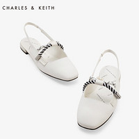 CHARLES＆KEITH单鞋女CK1-70380658秋季甜美风绳结玛丽珍平底鞋CK1-70380658 白色 39