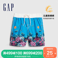 Gap男幼童松紧腰防晒裤泳裤夏季541900 新款童装儿童泳装短裤