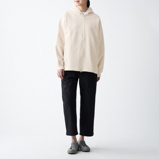 無印良品 MUJI 無印良品   Labo 男女通用 高密度编织 毛圈 拉链连帽衫 象牙色 XXS-XS