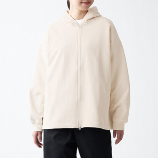 無印良品 MUJI 無印良品   Labo 男女通用 高密度编织 毛圈 拉链连帽衫 象牙色 XXS-XS