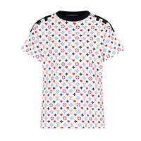 LouisVuitton/路易威登2021年新款女装扑克印花棉质针织短袖休闲T恤1A8M73 白色 XL