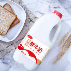 三元 家庭桶装全脂纯鲜牛奶 1.8L