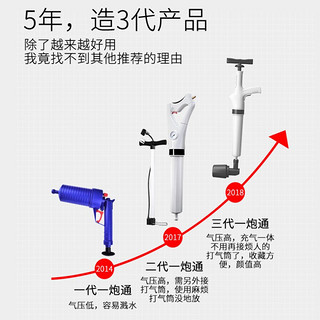 虎式飞跃 通马桶疏通器通厕所神器下水管道马桶疏通气压疏通堵塞一炮通剂皮搋子 带表盘气筒式疏通器