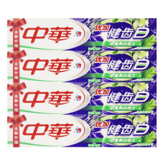 中华zhonghua优加健齿白白兰茶语牙膏155g4支装美白牙齿茶爽清新