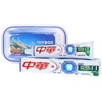 中华牙膏 牙膏套装 (花香龙井180g+保鲜盒收缩装)