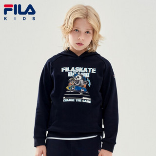 FILA KIDS 斐乐儿童套头卫衣中大童男童卫衣保暖2021年春季新款 传奇蓝-NV 130