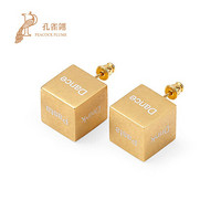 FENDI/芬迪2021新款女士时尚Cube金属材质耳环8AH137B08F1E98 金色