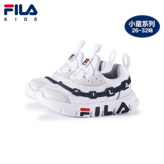 FILA KIDS 斐乐儿童小童2021年春季新款时尚童鞋休闲运动鞋 斐乐白/雨雾灰-WT 25码/内长15.5cm