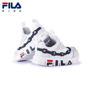 FILA KIDS 斐乐儿童小童2021年春季新款时尚童鞋休闲运动鞋 斐乐白/雨雾灰-WT 25码/内长15.5cm