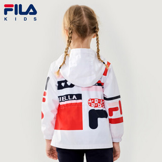 FILA KIDS斐乐官方儿童连帽开衫女童春秋梭织外套休闲运动 满印-PT 110cm