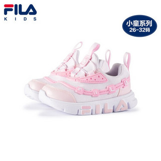 FILA KIDS 斐乐儿童小童2021年春季新款时尚童鞋休闲运动鞋 朴雾嫩粉/斐乐白-PK 25码/内长15.5cm