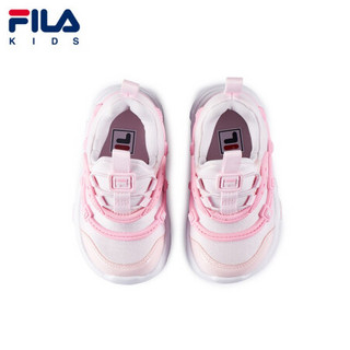 FILA KIDS 斐乐儿童小童2021年春季新款时尚童鞋休闲运动鞋 朴雾嫩粉/斐乐白-PK 25码/内长15.5cm