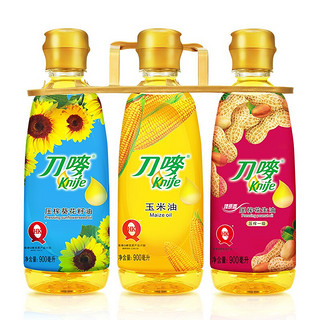 Knife 刀唛 食用油组合装 900ml*3瓶 (花生油900ml+玉米油900ml+葵花籽油900ml)