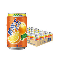 88VIP：sunkist 新奇士 88vip：屈臣氏新奇士橙汁汽水330ml*24罐整箱装果汁补维C新老包装随机发