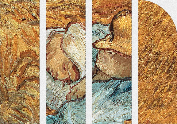 现代简约北美式欧式梵高名人人物风景油画午休9073cm