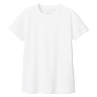 無印良品 MUJI 無印良品 女式 双罗纹编织 圆领短袖T恤 白色 L