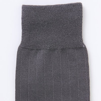 無印良品 MUJI 無印良品  男式 合脚直角 条纹编织 商务袜 深灰色X条纹 25-27cm