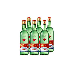 红星 二锅头 56度绿瓶大二整箱装  750mL 6瓶 +赠苏打水300ml×6