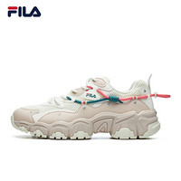 FILA 斐乐官方 猫爪鞋女鞋 老爹鞋2021年夏新款休闲运动鞋透气 微白/裸色-SW 38