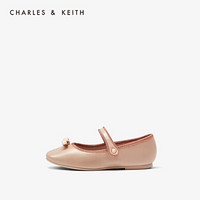 CHARLES＆KEITH2021春季CK9-71700081蝴蝶结饰儿童平底玛丽珍鞋 Nude肉色 32