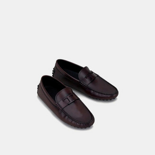 托德斯 TOD'S 2021早春新品 男士牛皮豆豆鞋 平底鞋 深棕色 39.5