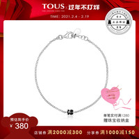 TOUS/桃丝熊925银黑玛瑙手链长度可调时尚清新918451550