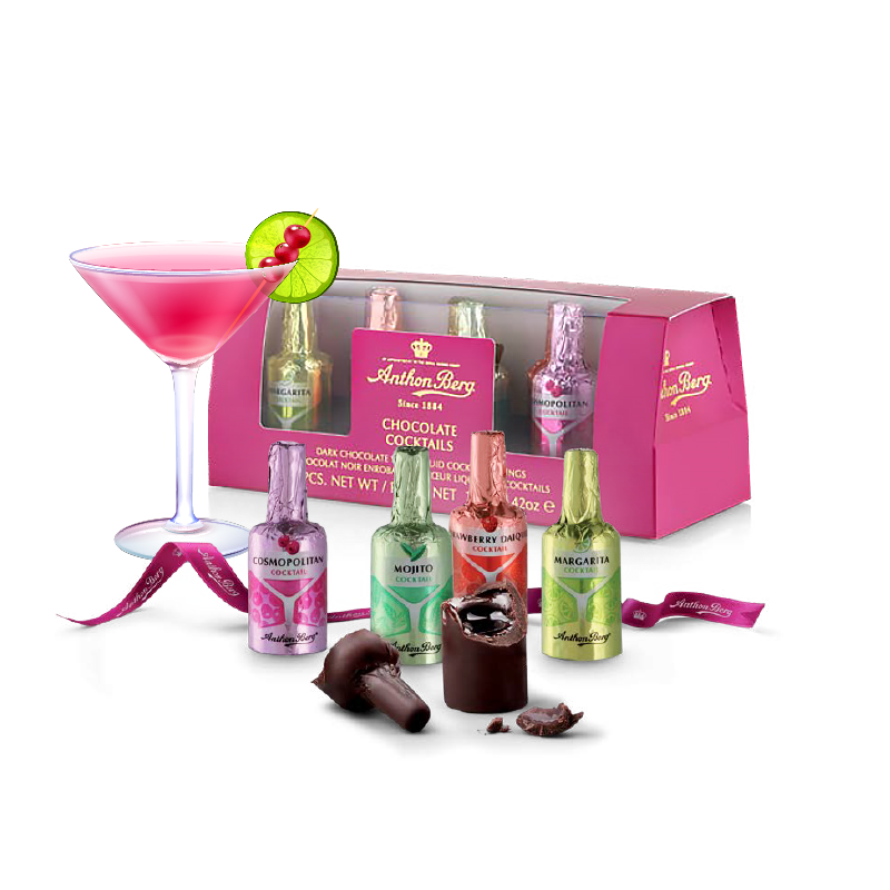Anthon Berg 威士忌酒心巧克力组合装 4口味 8支（大都会鸡尾酒2支+莫吉托鸡尾酒2支+玛格丽特鸡尾酒2支+草莓得其利2支）