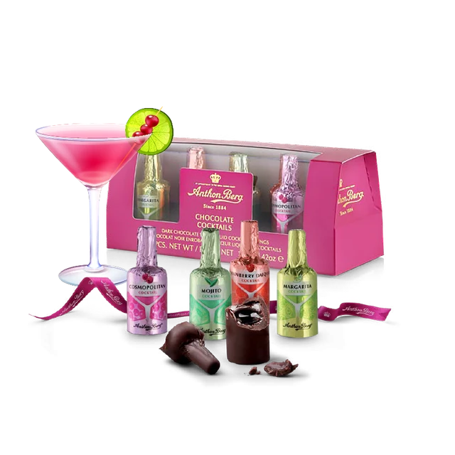 Anthon Berg 威士忌酒心巧克力组合装 4口味 8支（大都会鸡尾酒2支+莫吉托鸡尾酒2支+玛格丽特鸡尾酒2支+草莓得其利2支）
