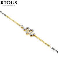 TOUS/桃丝熊925氧化银手链镶嵌18k金钻石饰品女款812441090