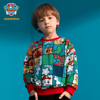 汪汪队立大功 汪汪队 新款男童满印花卫衣加绒 绿色印花 不加绒 110cm