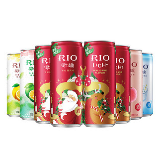 RIO 锐澳 微醺 冬季限定 鸡尾酒组合装 5口味 330ml*8听（热红酒味330ml*4听+乐橘乌龙味330ml+萌檬红茶330ml+乳酸菌味330ml+白桃乌龙味330ml）