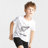 个性印花 男小童款舒适百搭运动短袖T恤 110S 纯白色