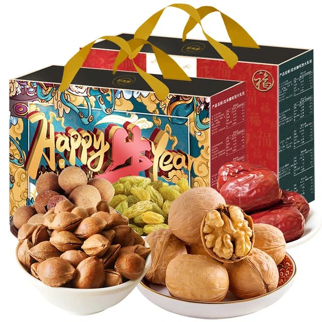 拉米娜 坚果组合装 5口味 900g（开口杏核100g+纸皮核桃100g+桂圆干300g+新疆红枣300g+葡萄干100g）
