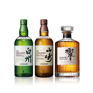 SUNTORY 三得利 威士忌组合装 43%vol 2.1L（山崎1923 700ml+白州1973 700ml+响和风醇韵700ml）