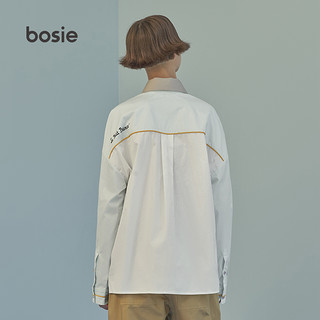 bosie 潮牌衬衫男情侣款衬衣男长袖女小王子联名潮流白色秋季2179（L、白色）