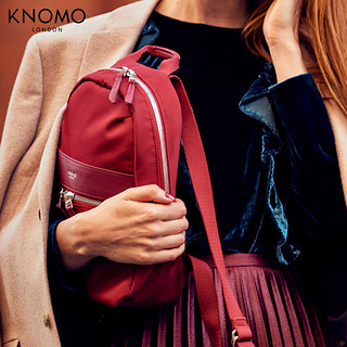 KNOMO 英国迷你双肩包10寸尼龙潮流背包女通勤时尚休闲多用小包（红色 小号）