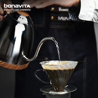 Bonavita pro-brewista细长嘴智能控温不锈钢手冲咖啡壶器具1.0L（银1.0L）