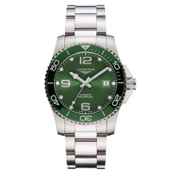 Longines浪琴康卡斯绿盘陶瓷潜水机械手表男水鬼L3.781.4.06.6